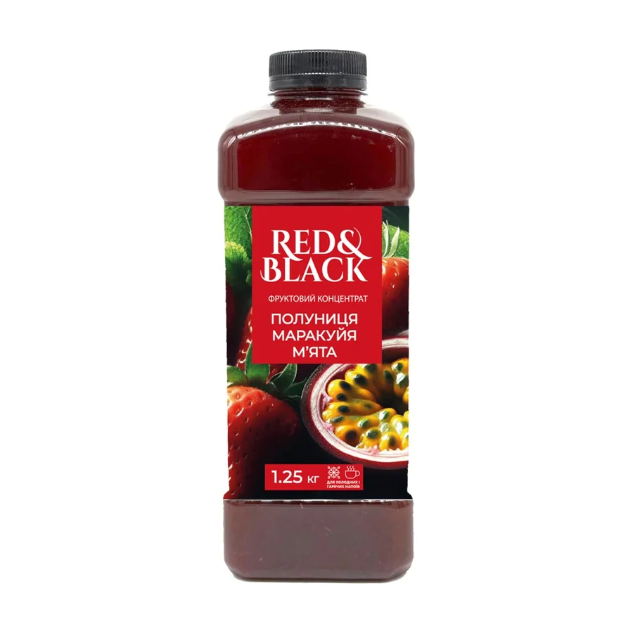 Фруктовий концентрат Полуниця-Маракуйя-М’ята (1250г) Red&Black